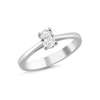 14 kt hvidguld The One Oval ring med i alt 0,33 ct Diamant Wesselton SI